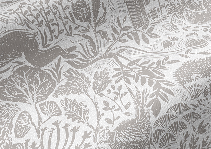 Folk Meadows, Clay Grey - Twist&Fit Roller Blind - Image 4